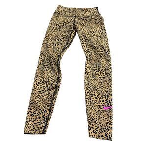 Nike Cheetah Print Leggings High Rise 7/8 Length Pink Logo Women’s S